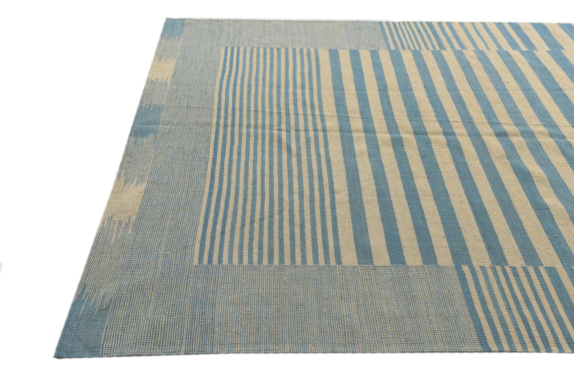 5' 8 x 7' 7 Hand Woven Kilim Modern Wool Rug