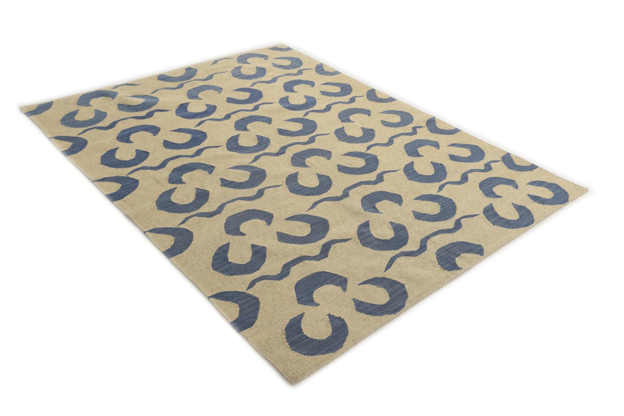 5' x 6' 5 Hand Woven Kilim Modern Wool Rug