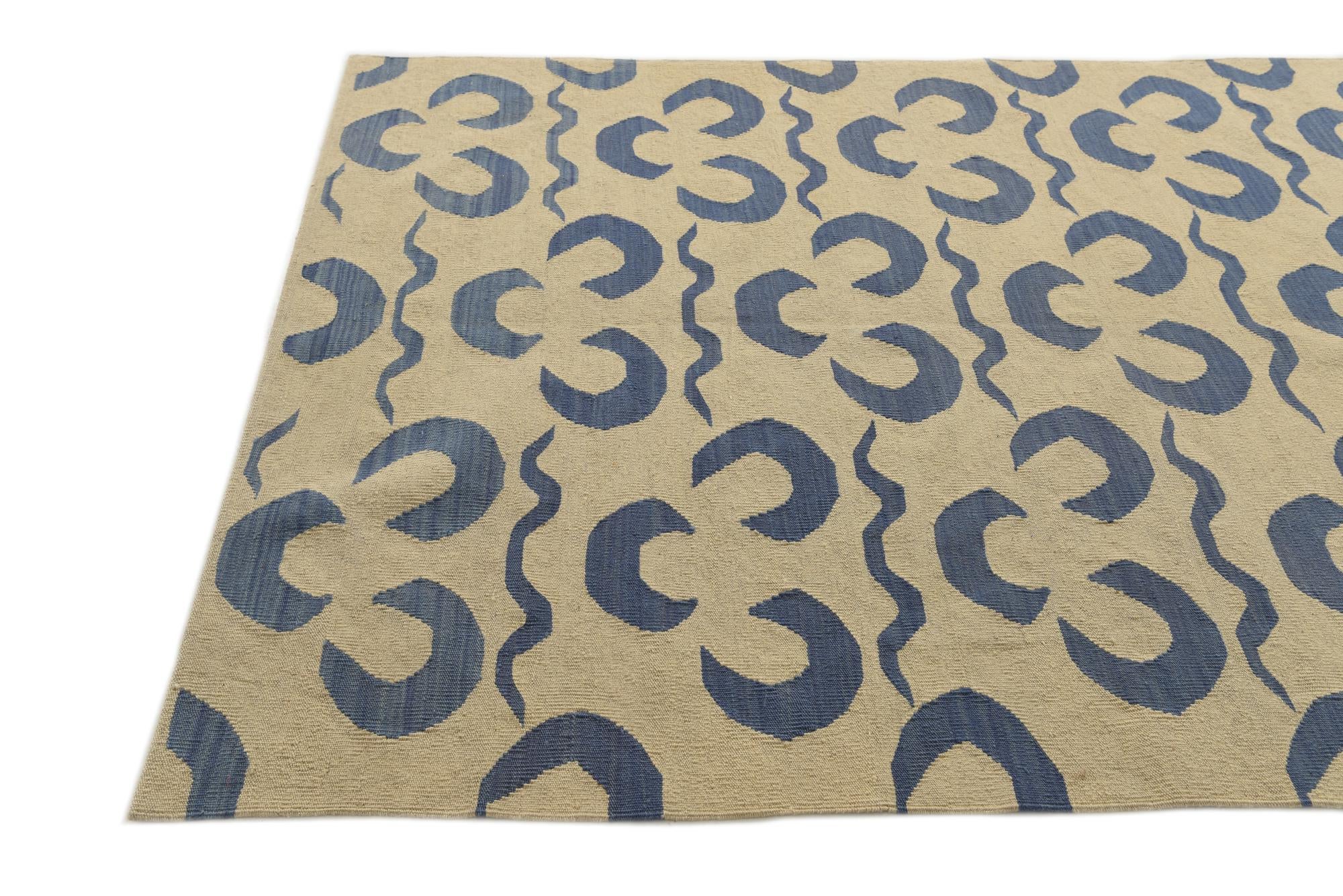 5' x 6' 5 Hand Woven Kilim Modern Wool Rug