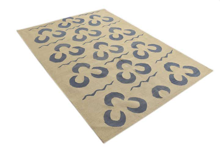4' 9 x 6' 7 Hand Woven Kilim Modern Wool Rug