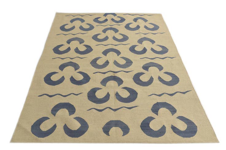Detail image of 4' 9 x 6' 7 Hand Woven Kilim Modern Wool Rug