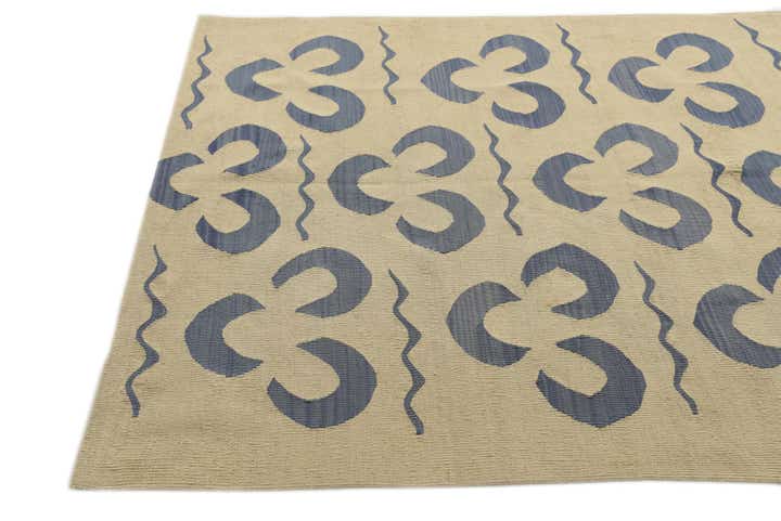 4' 9 x 6' 7 Hand Woven Kilim Modern Wool Rug