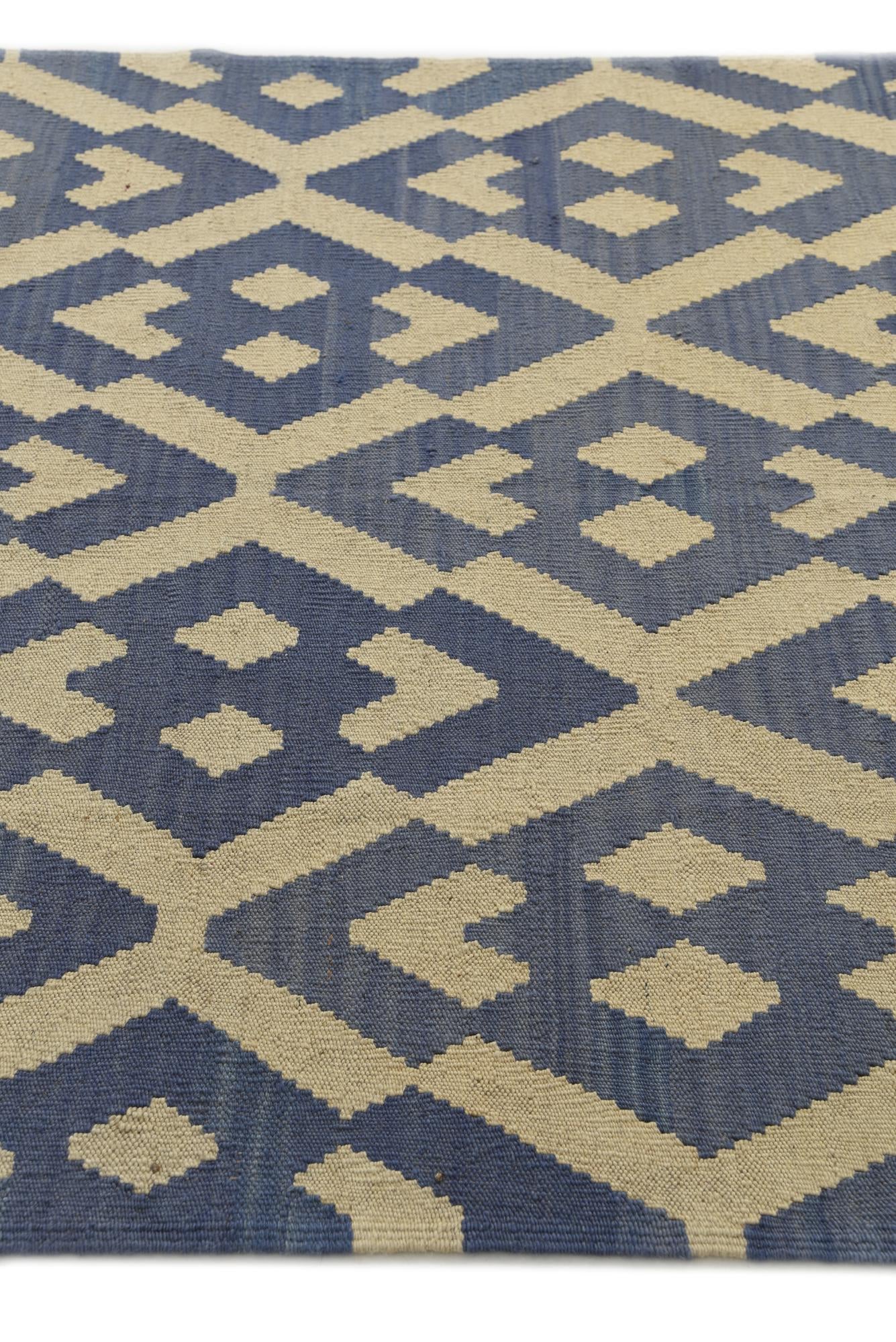 4' 2 x 5' 6 Hand Woven Kilim Modern Wool Rug