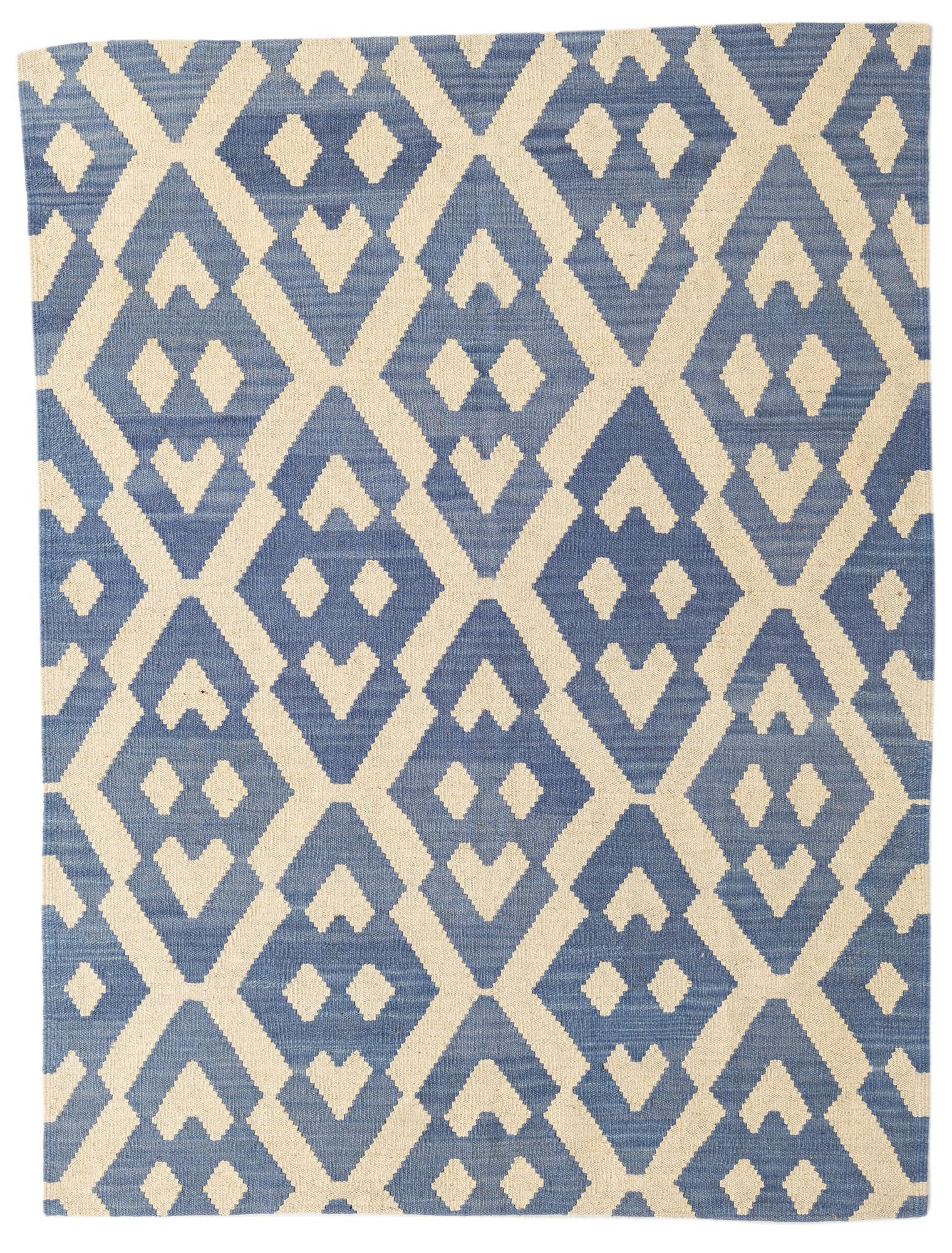 4' 2 x 5' 6 Hand Woven Kilim Modern Wool Rug