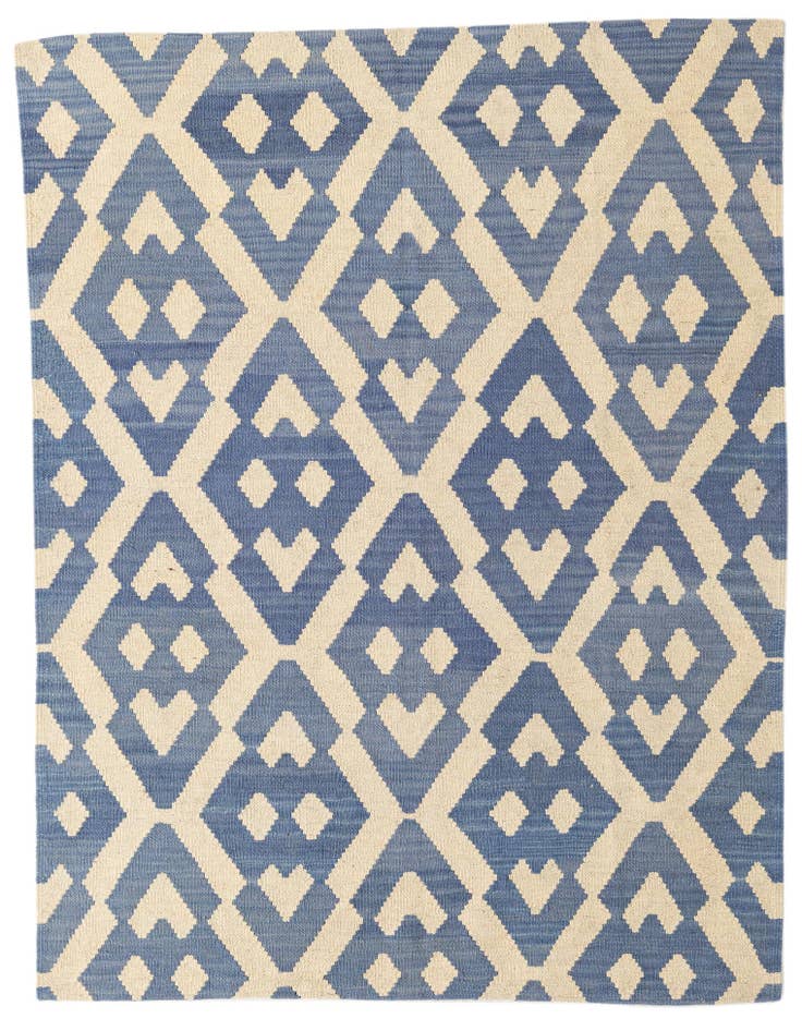 Detail image of 4' 2 x 5' 6 Hand Woven Kilim Modern Wool Rug