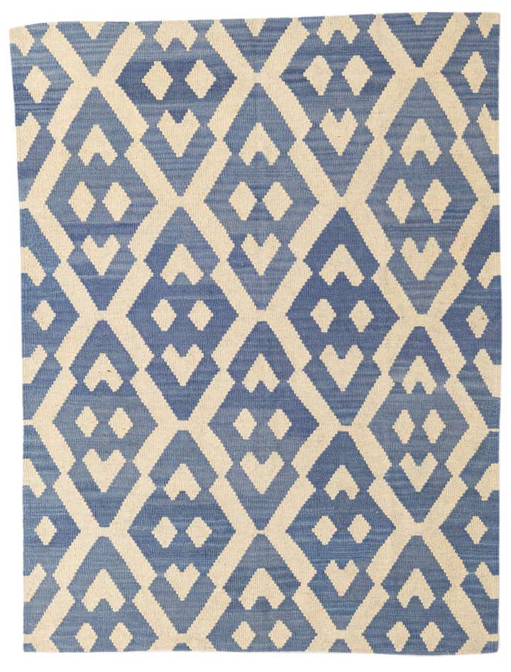 4' 2 x 5' 6 Hand Woven Kilim Modern Wool Rug