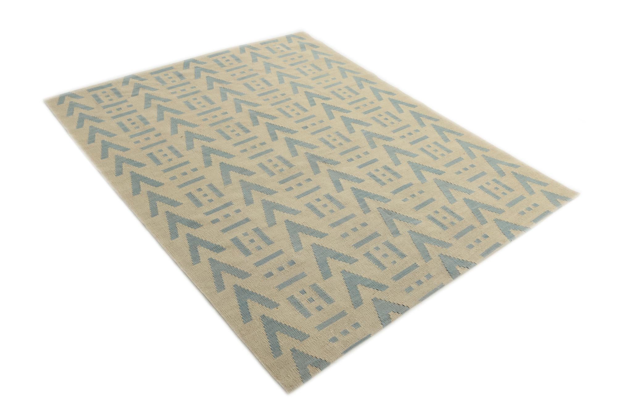 5' x 6' 1 Hand Woven Kilim Modern Wool Rug