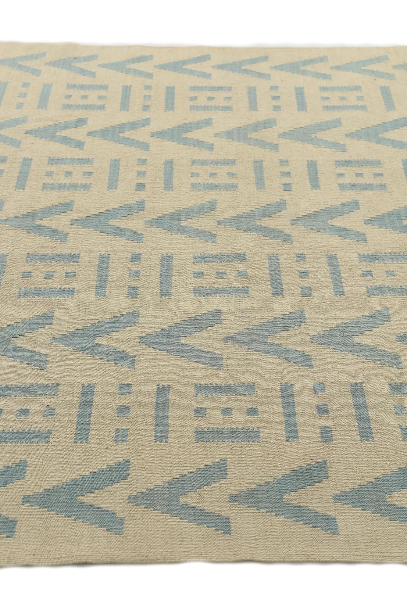 5' x 6' 1 Hand Woven Kilim Modern Wool Rug