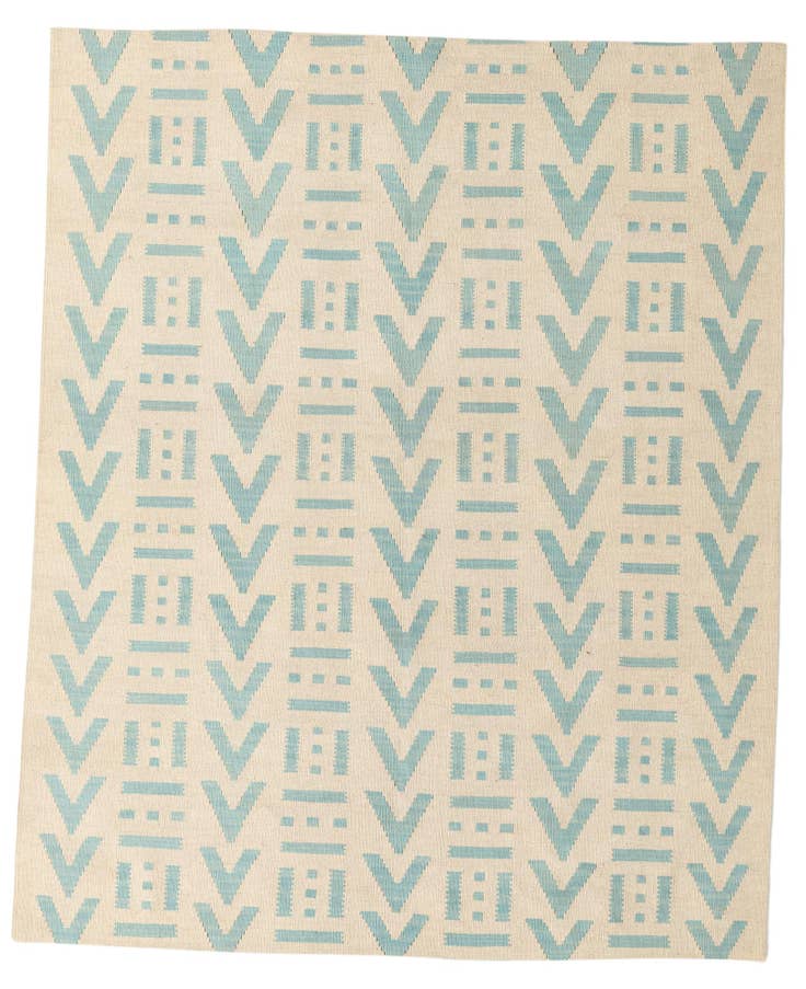 Detail image of 5' x 6' 1 Hand Woven Kilim Modern Wool Rug