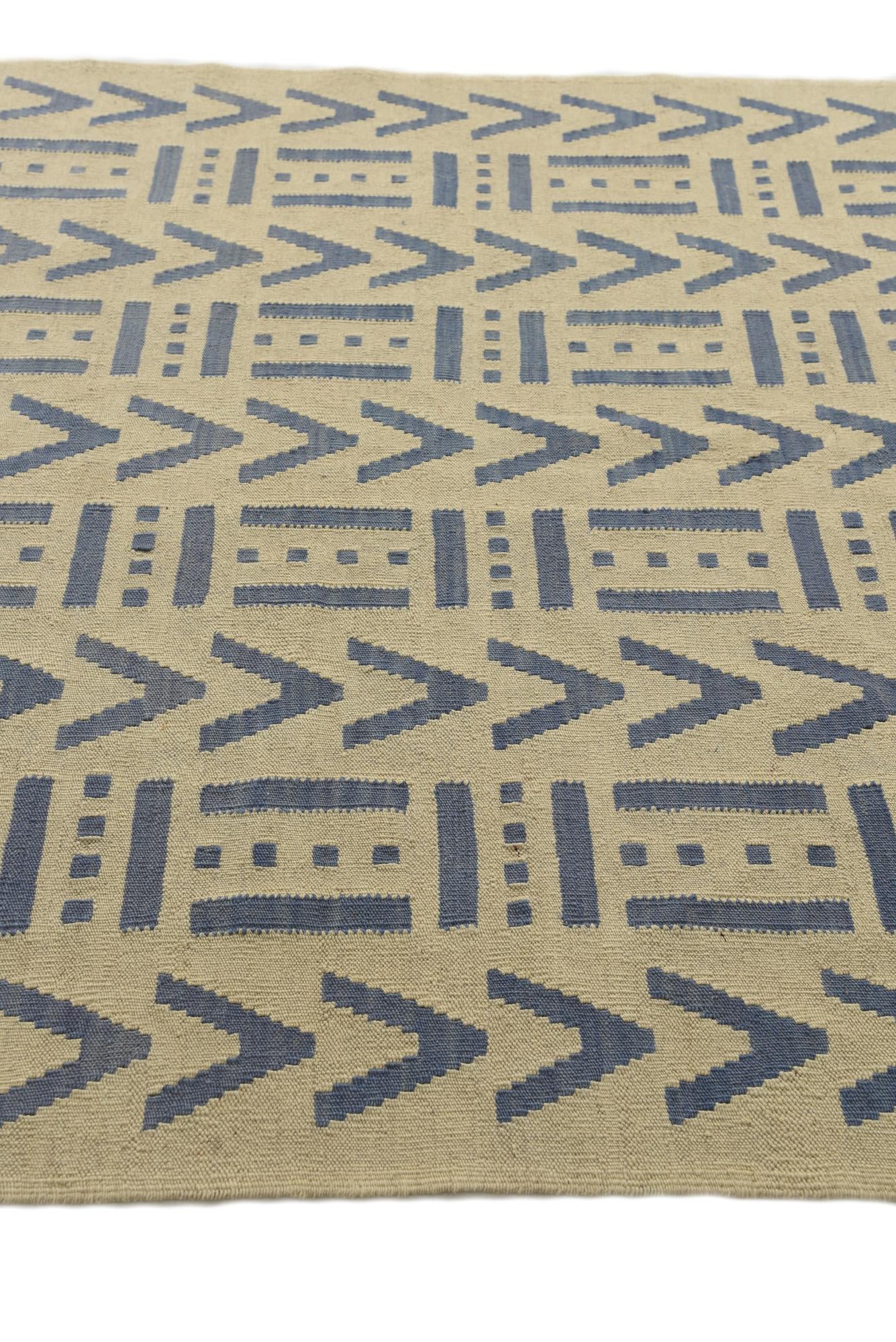 4' 10 x 6' 7 Hand Woven Kilim Modern Wool Rug