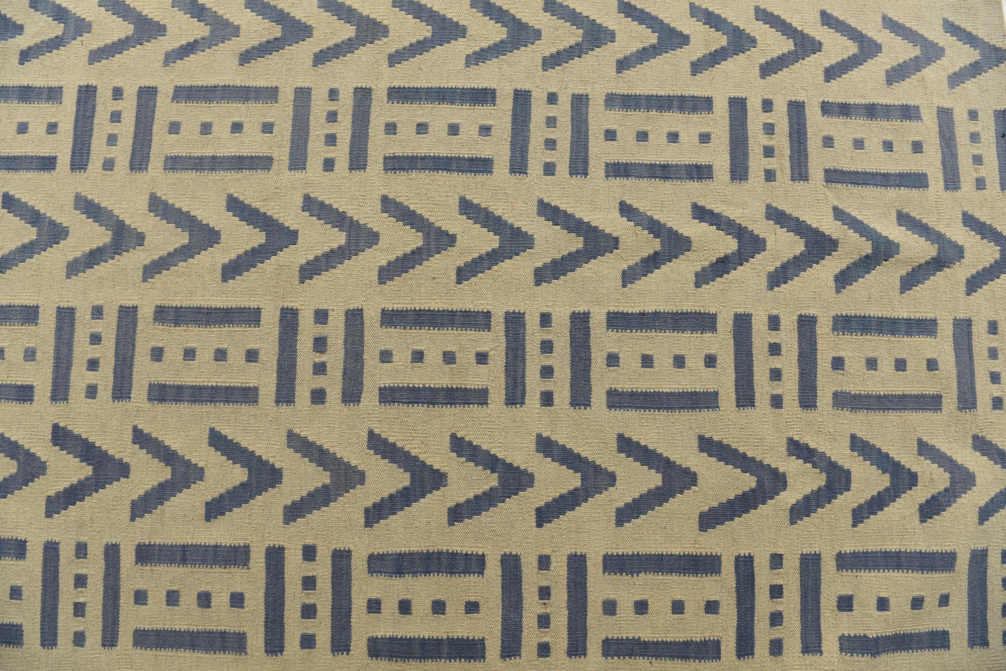 4' 10 x 6' 7 Hand Woven Kilim Modern Wool Rug
