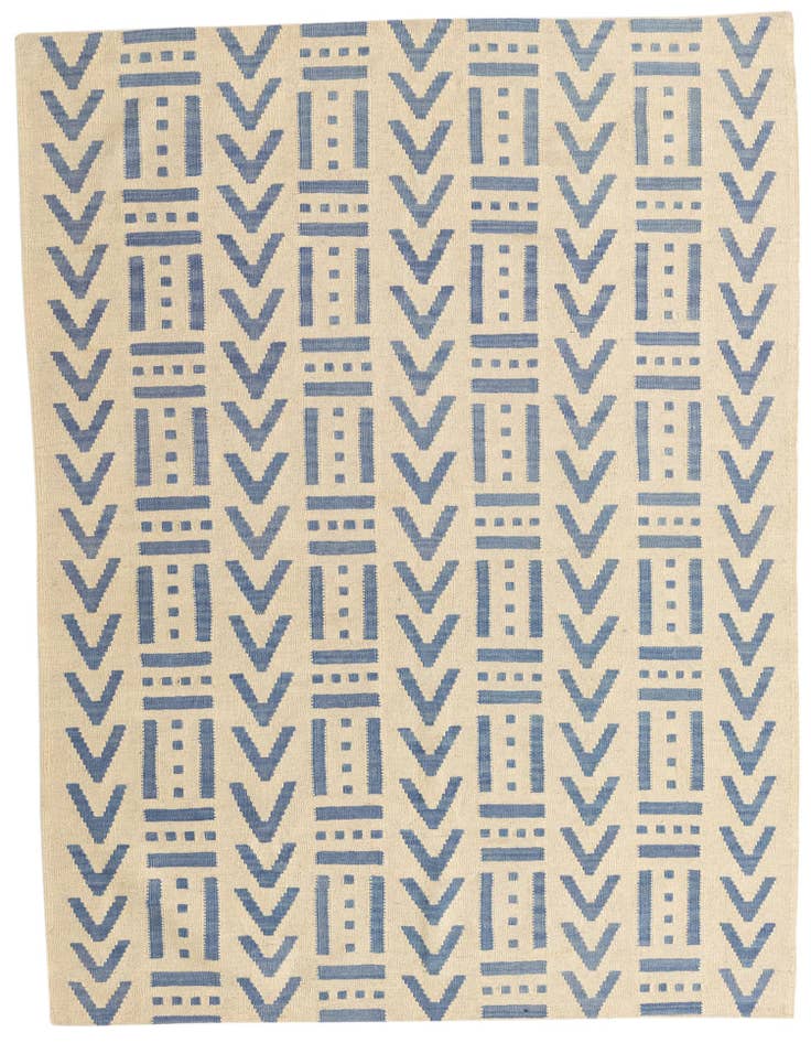 Detail image of 4' 10 x 6' 7 Hand Woven Kilim Modern Wool Rug