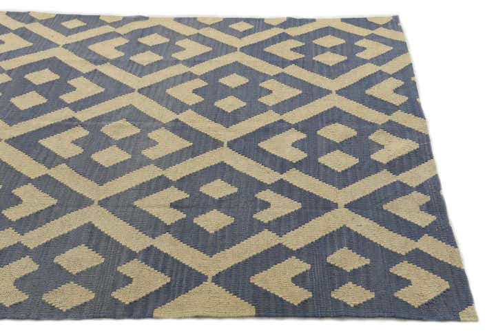 4' 1 x 5' 6 Hand Woven Kilim Modern Wool Rug