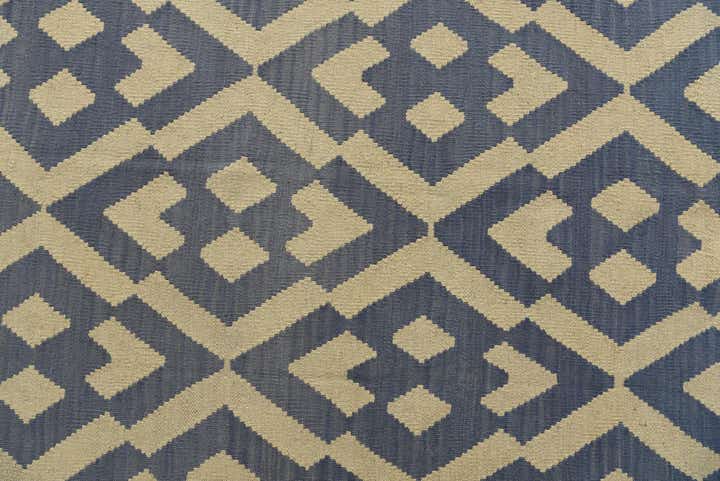 4' 1 x 5' 6 Hand Woven Kilim Modern Wool Rug