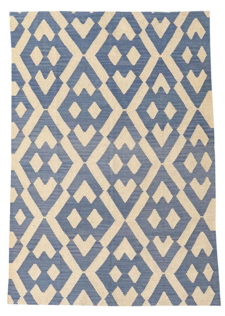 4' 1 x 5' 6 Hand Woven Kilim Modern Wool Rug