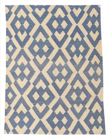 4' 1 x 5' 6 Hand Woven Kilim Modern Wool Rug