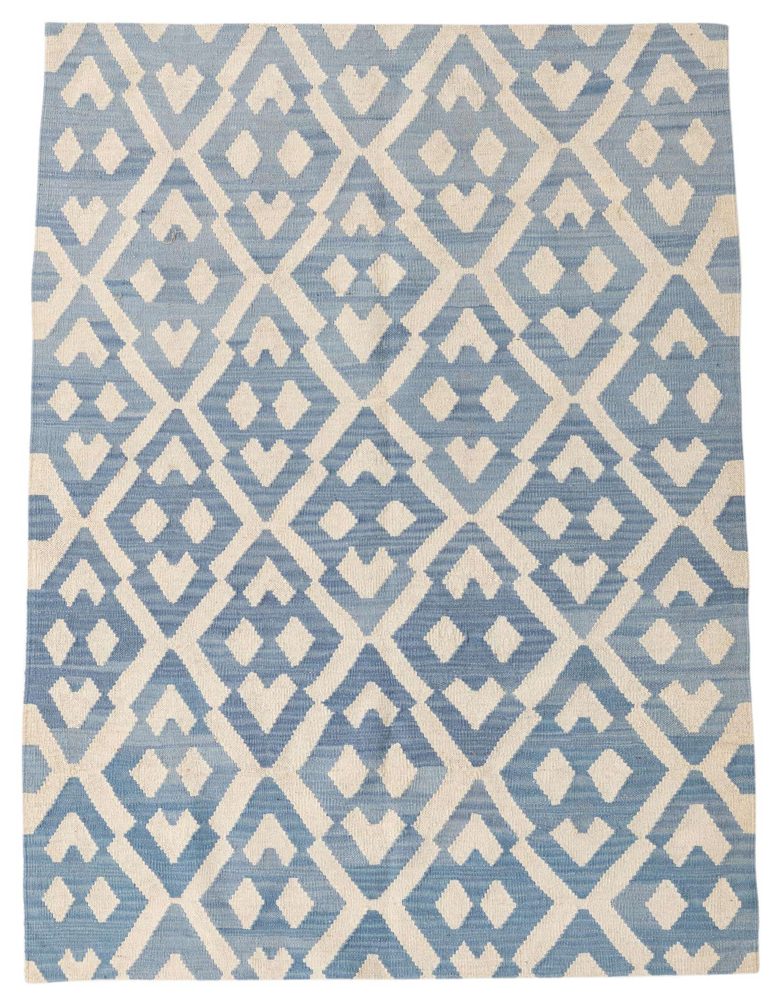 4' 6 x 5' 6 Hand Woven Kilim Modern Wool Rug
