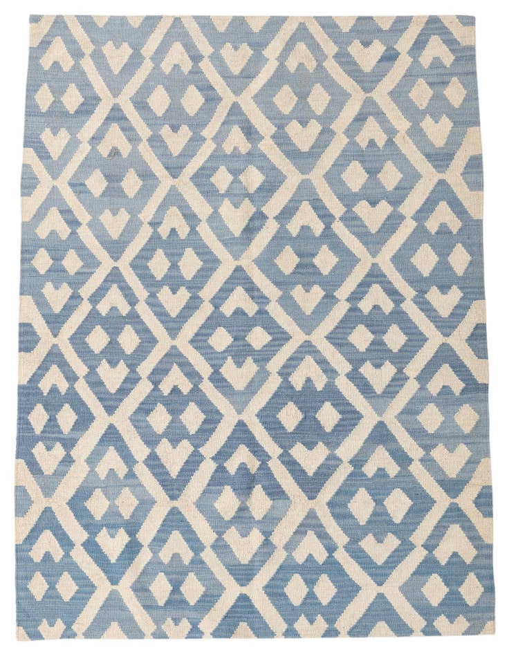 Detail image of 4' 6 x 5' 6 Hand Woven Kilim Modern Wool Rug