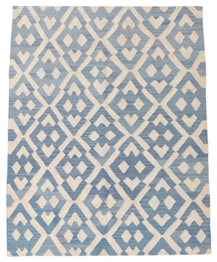 Detail image of 4' 6 x 5' 6 Hand Woven Kilim Modern Wool Rug