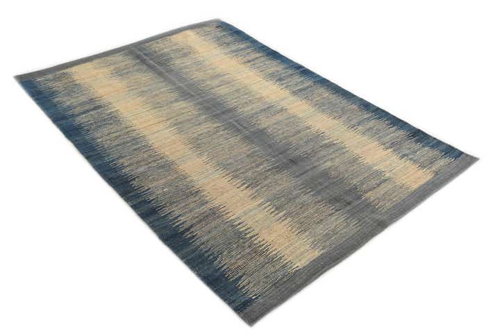 4' 3 x 5' 10 Hand Woven Kilim Modern Wool Rug