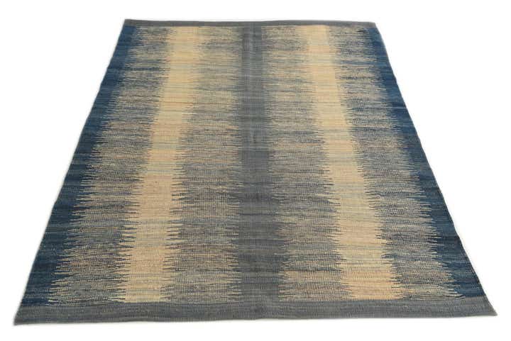 4' 3 x 5' 10 Hand Woven Kilim Modern Wool Rug