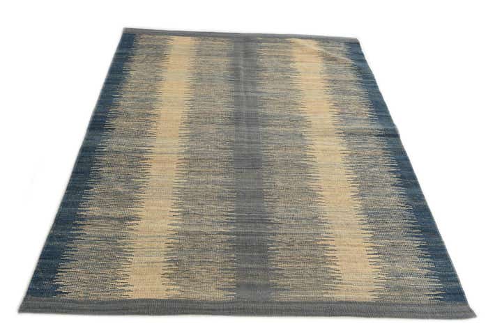 4' 5 x 5' 10 Hand Woven Kilim Modern Wool Rug