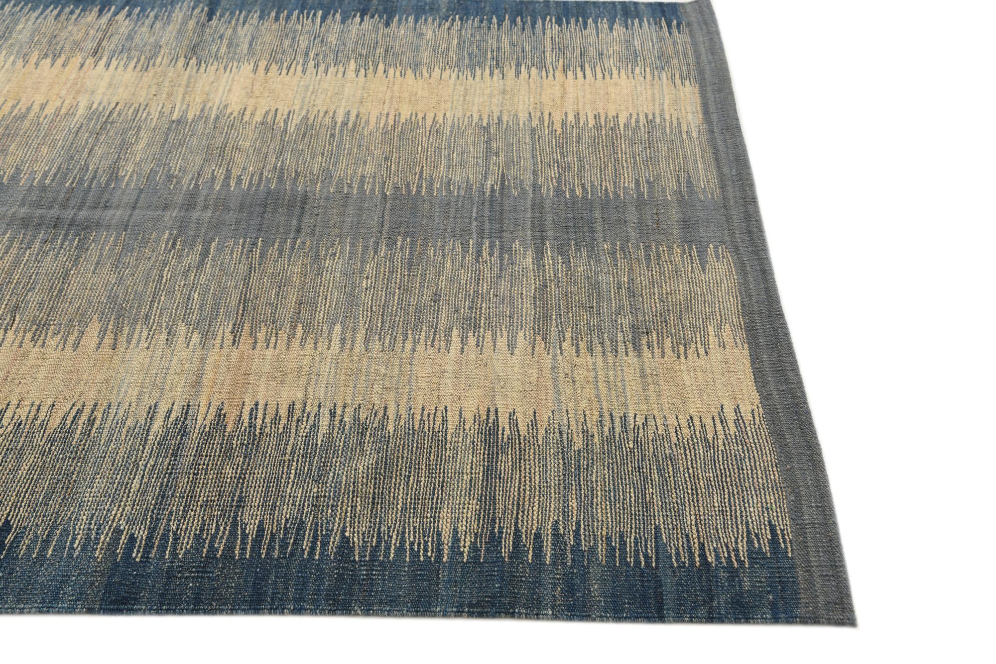 4' 5 x 5' 10 Hand Woven Kilim Modern Wool Rug