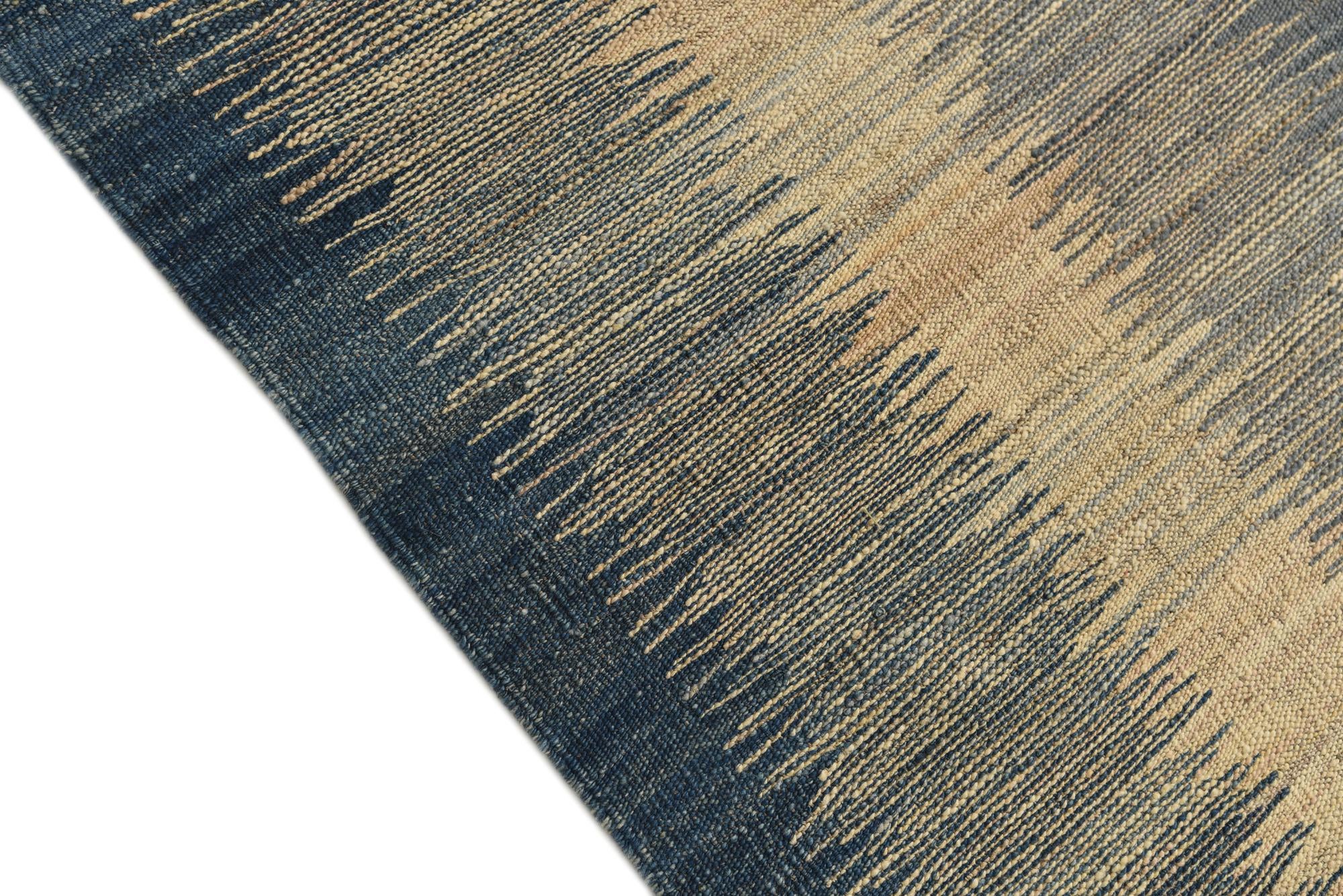 4' 5 x 5' 10 Hand Woven Kilim Modern Wool Rug