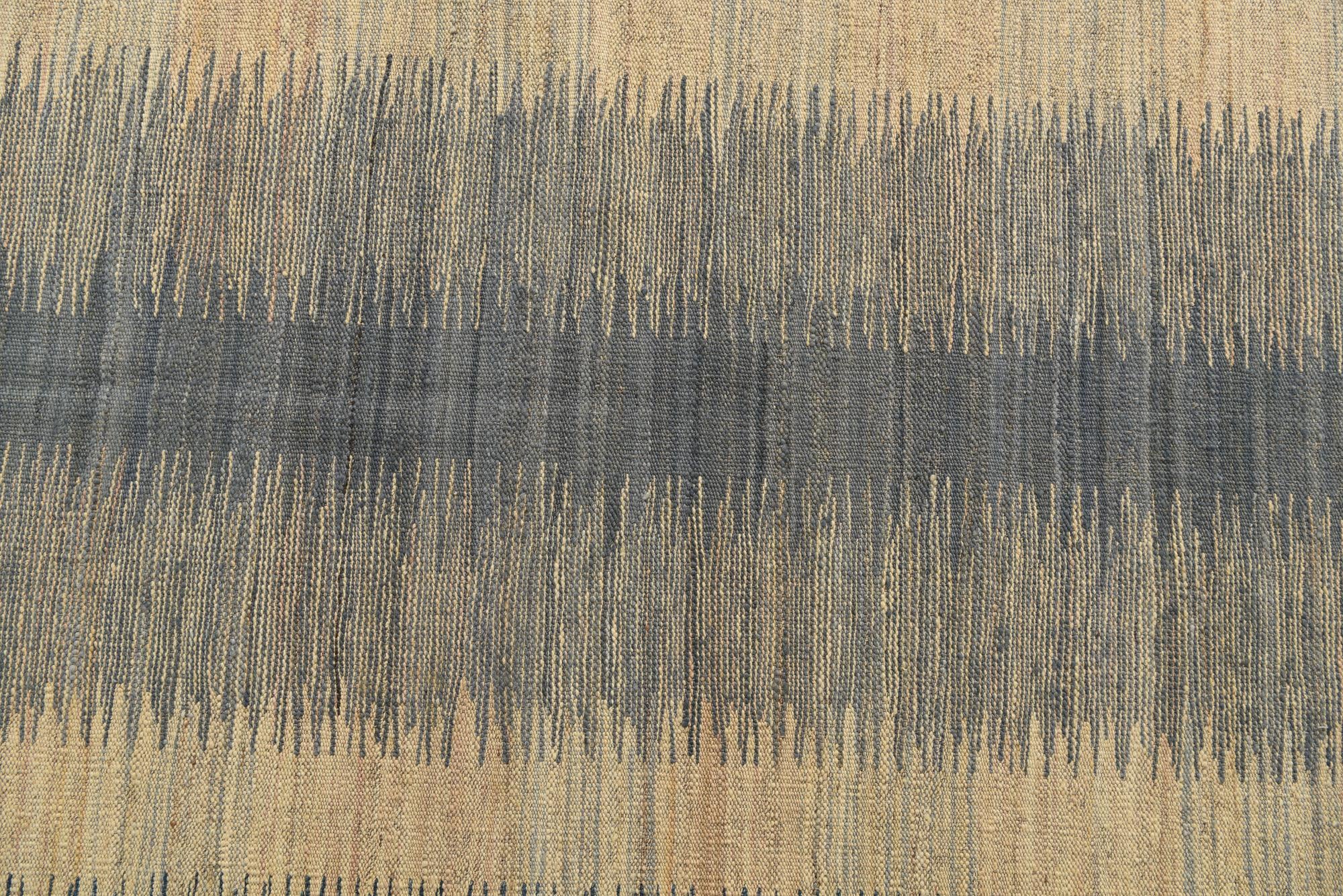 4' 5 x 5' 10 Hand Woven Kilim Modern Wool Rug
