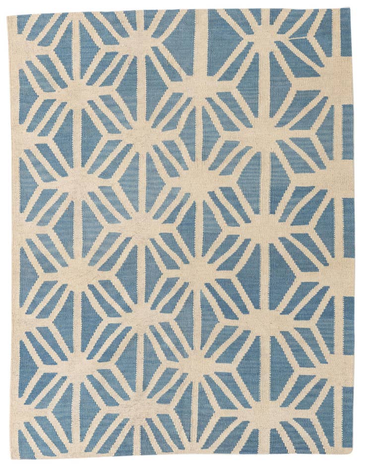 Detail image of 4' 6 x 5' 7 Hand Woven Kilim Modern Wool Rug