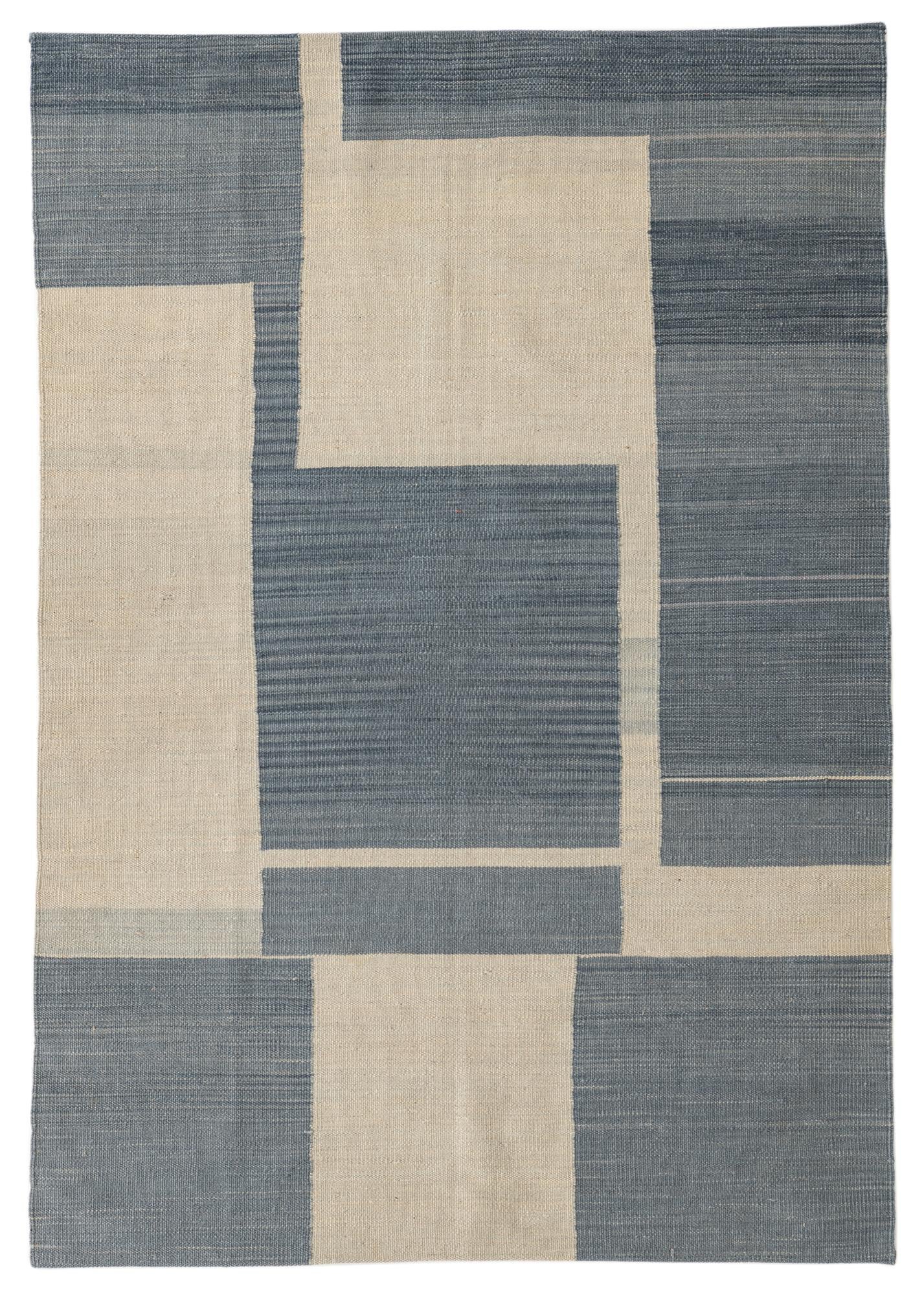 4' 1 x 5' 10 Hand Woven Kilim Modern Wool Rug