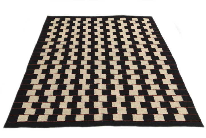 4' 9 x 6' 1 Hand Woven Kilim Modern Wool Rug