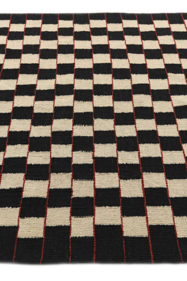Detail image of 4' 9 x 6' 1 Hand Woven Kilim Modern Wool Rug