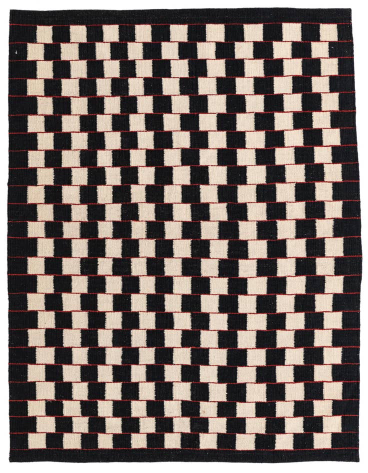 Detail image of 4' 9 x 6' 1 Hand Woven Kilim Modern Wool Rug