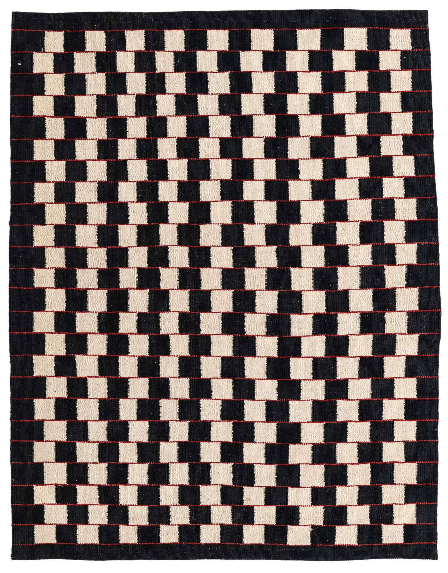 4' 9 x 6' 1 Hand Woven Kilim Modern Wool Rug