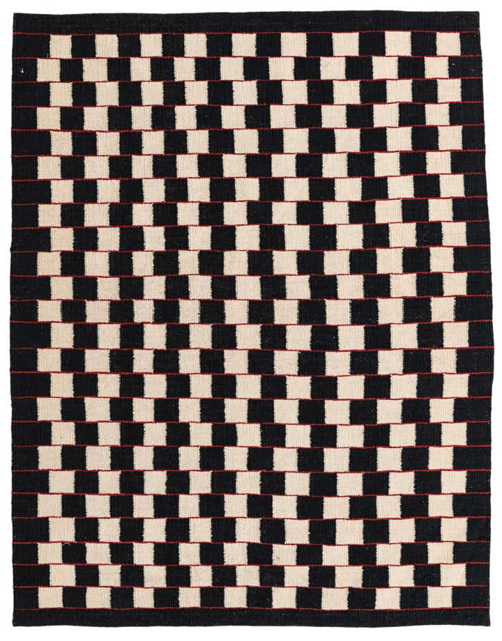 4' 9 x 6' 1 Hand Woven Kilim Modern Wool Rug
