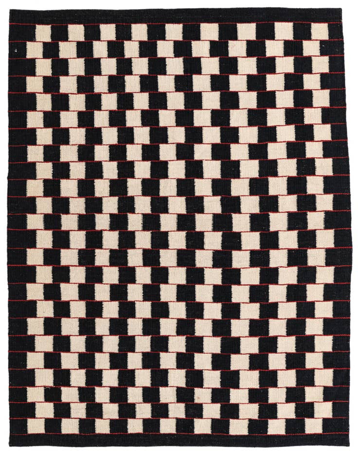 Detail image of 4' 9 x 6' 1 Hand Woven Kilim Modern Wool Rug