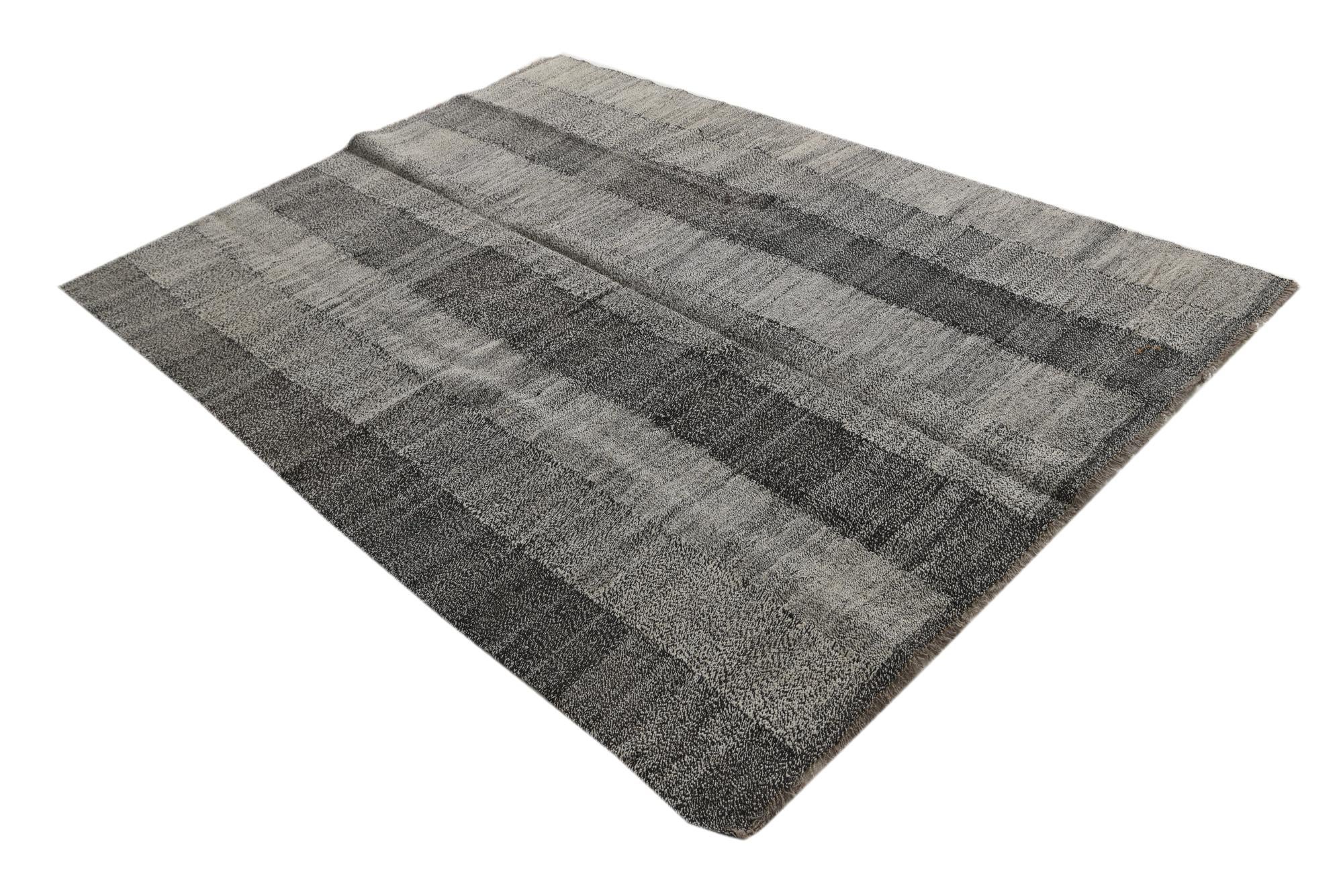 5' 10 x 7' 7 Hand Woven Kilim Modern Wool Rug