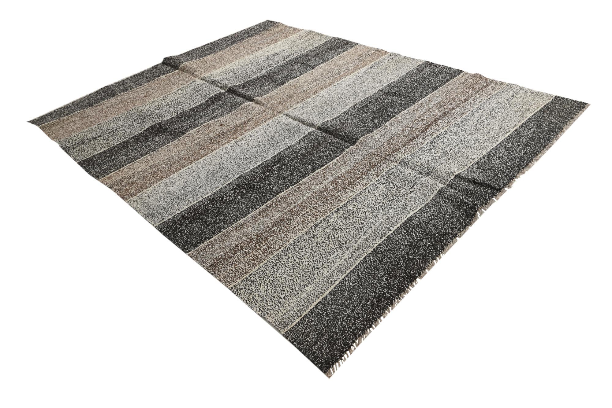 5' 10 x 7' 7 Hand Woven Kilim Modern Wool Rug