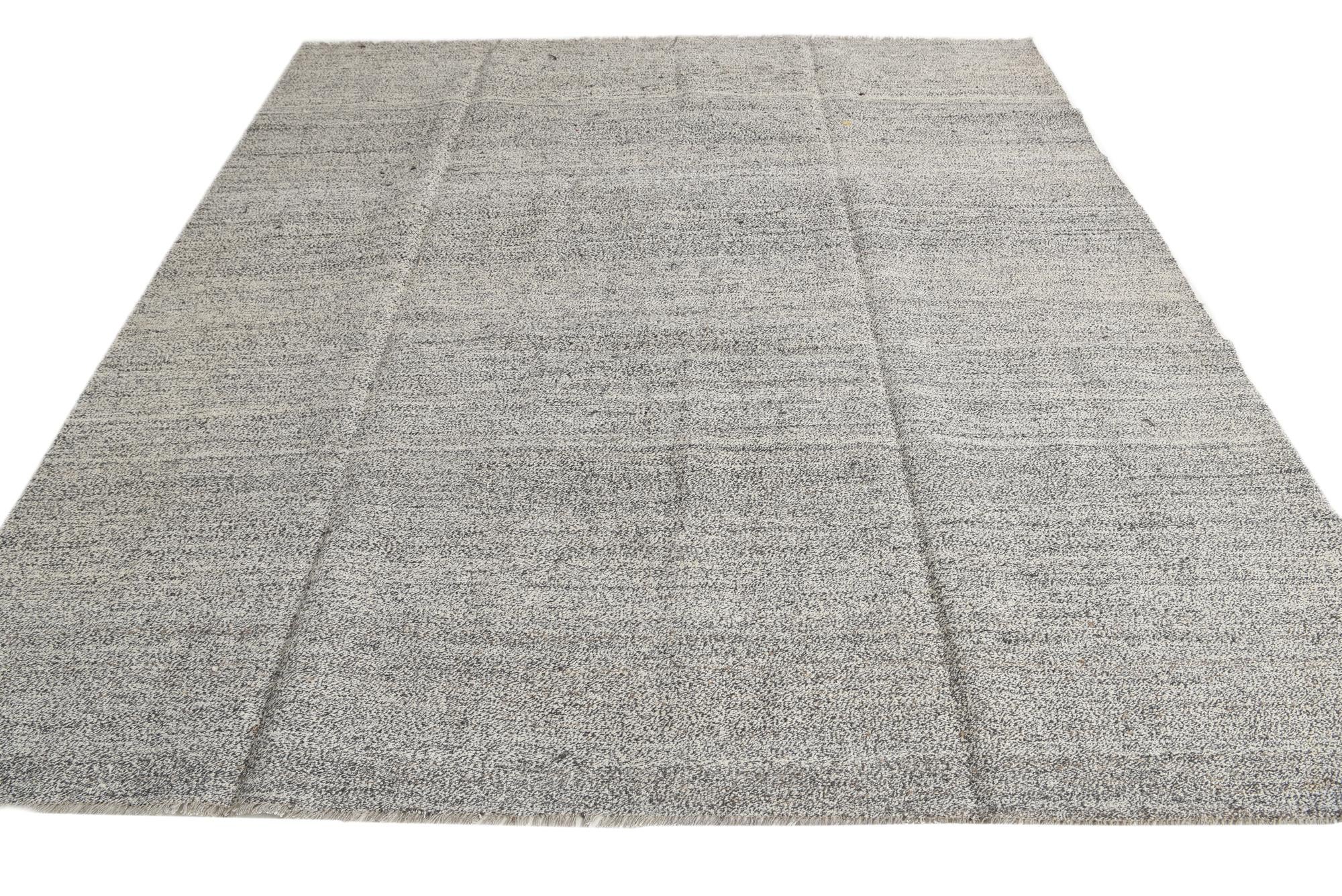 8' 7 x 9' 6 Hand Woven Kilim Modern Wool Rug
