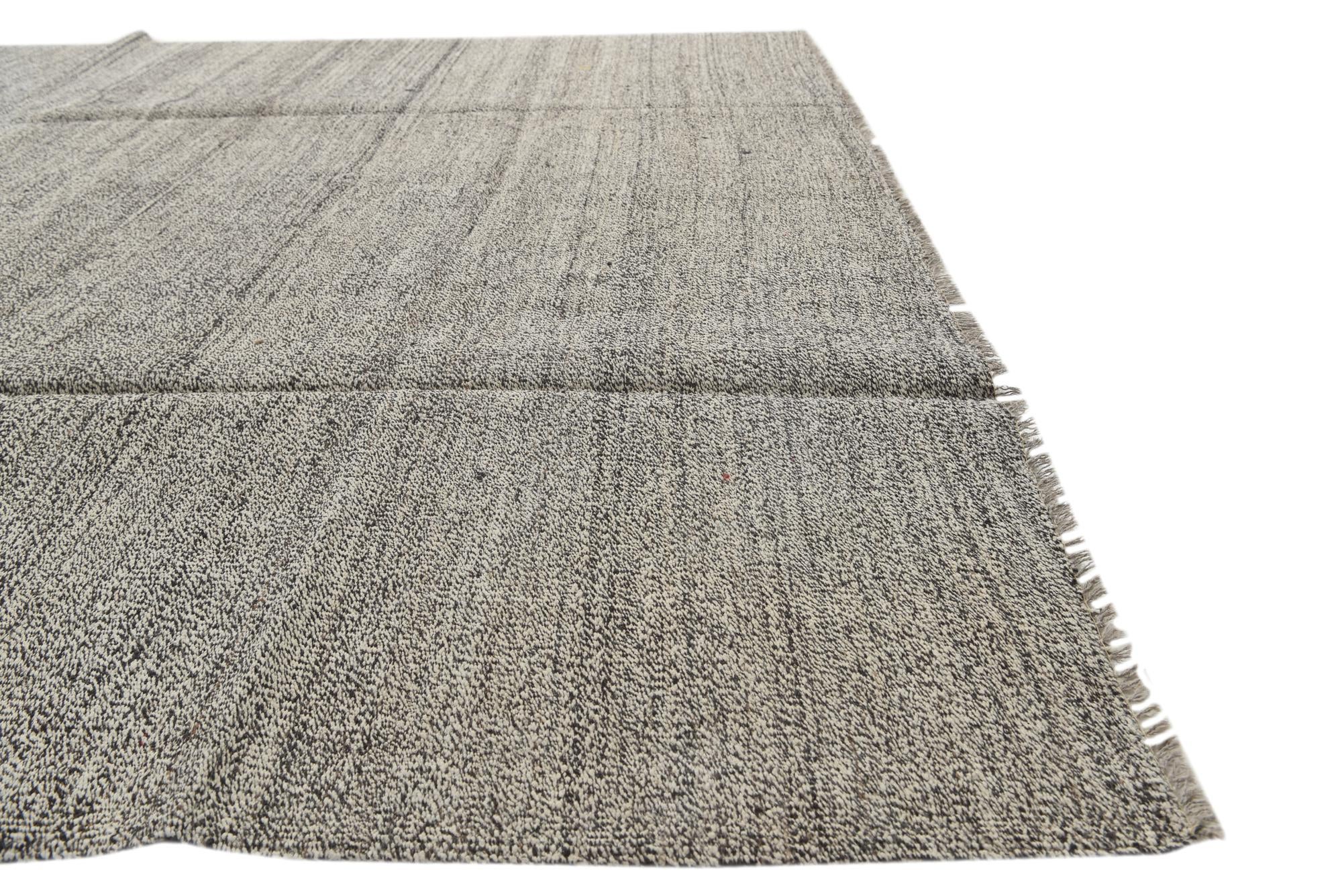 8' 4 x 9' 6 Hand Woven Kilim Modern Wool Rug