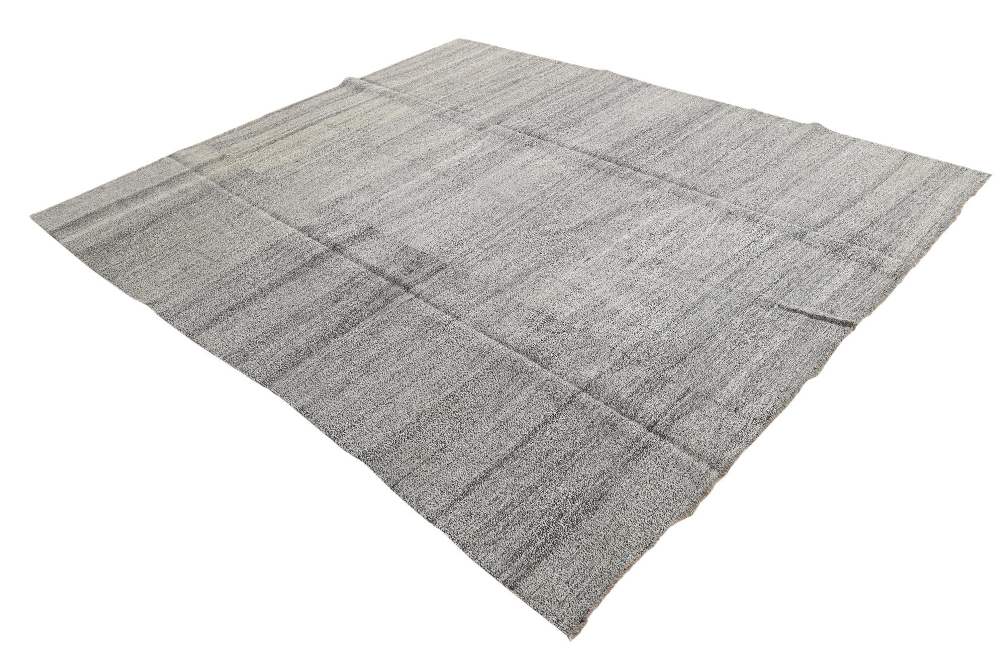 8' 1 x 9' 8 Hand Woven Kilim Modern Wool Rug
