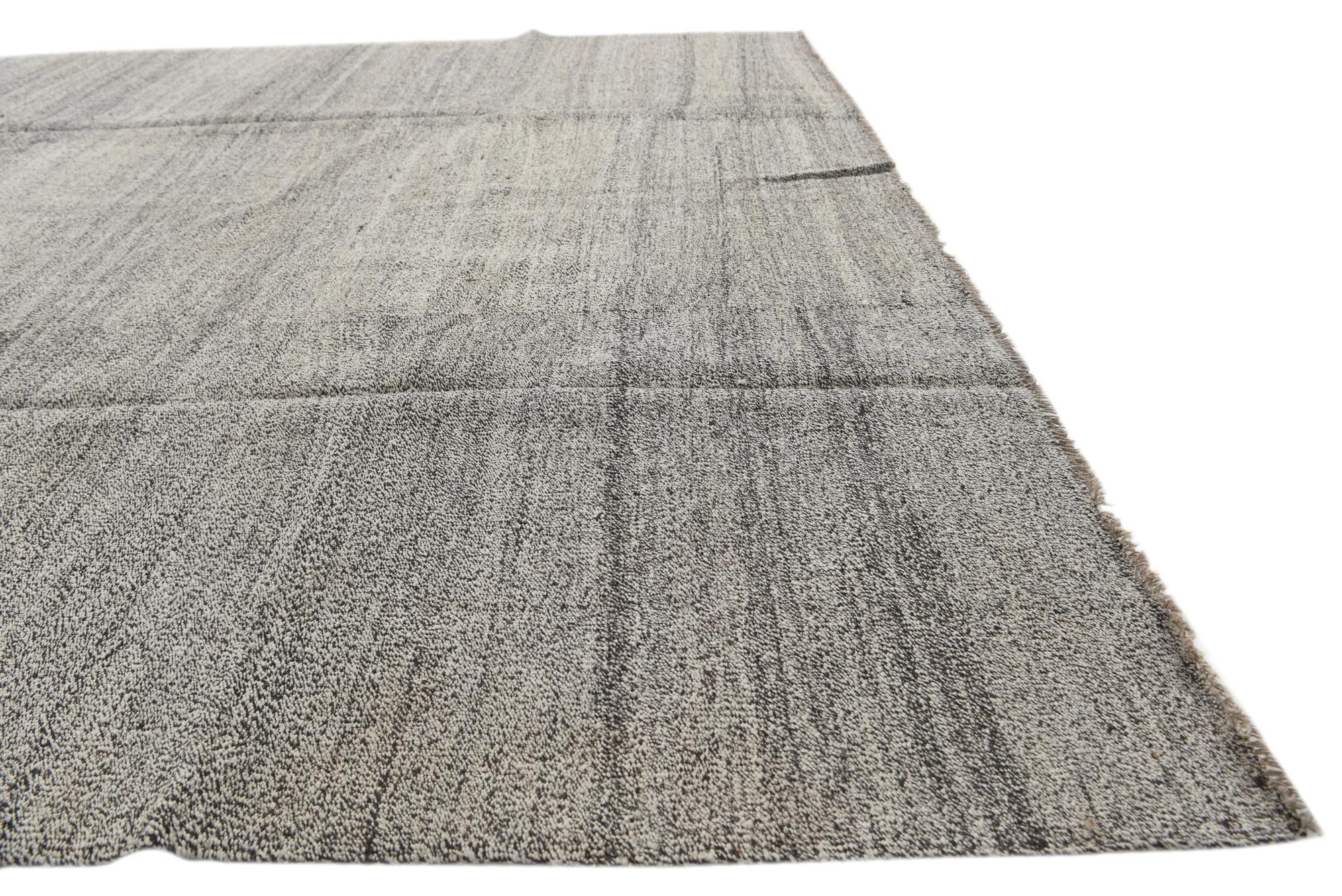 8' 1 x 9' 8 Hand Woven Kilim Modern Wool Rug