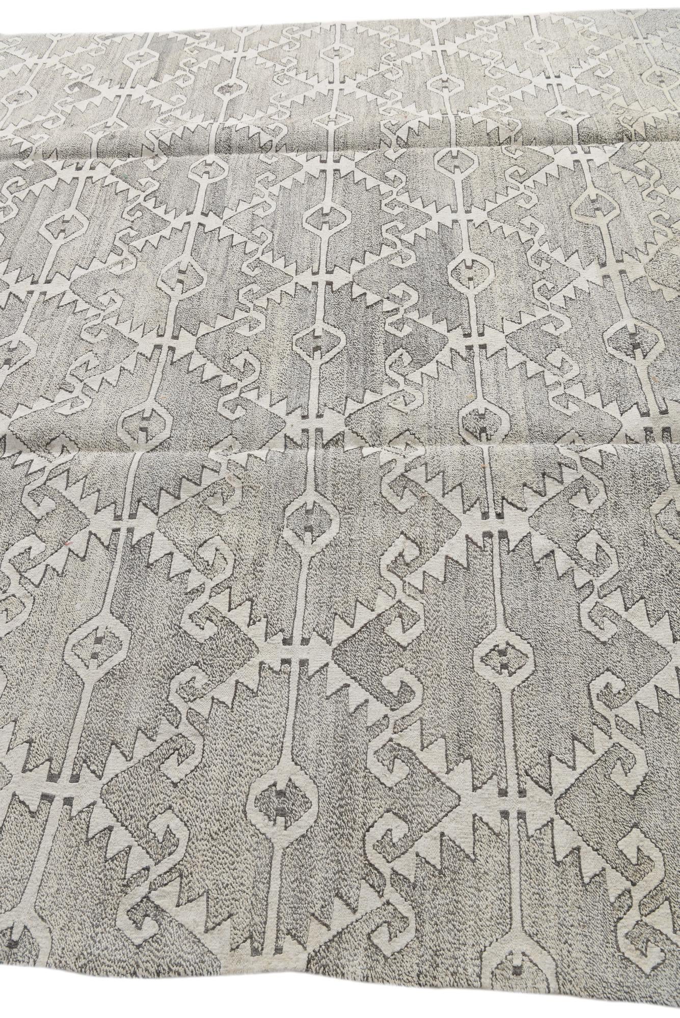 10' x 12' 8 Hand Woven Kilim Modern Wool Rug
