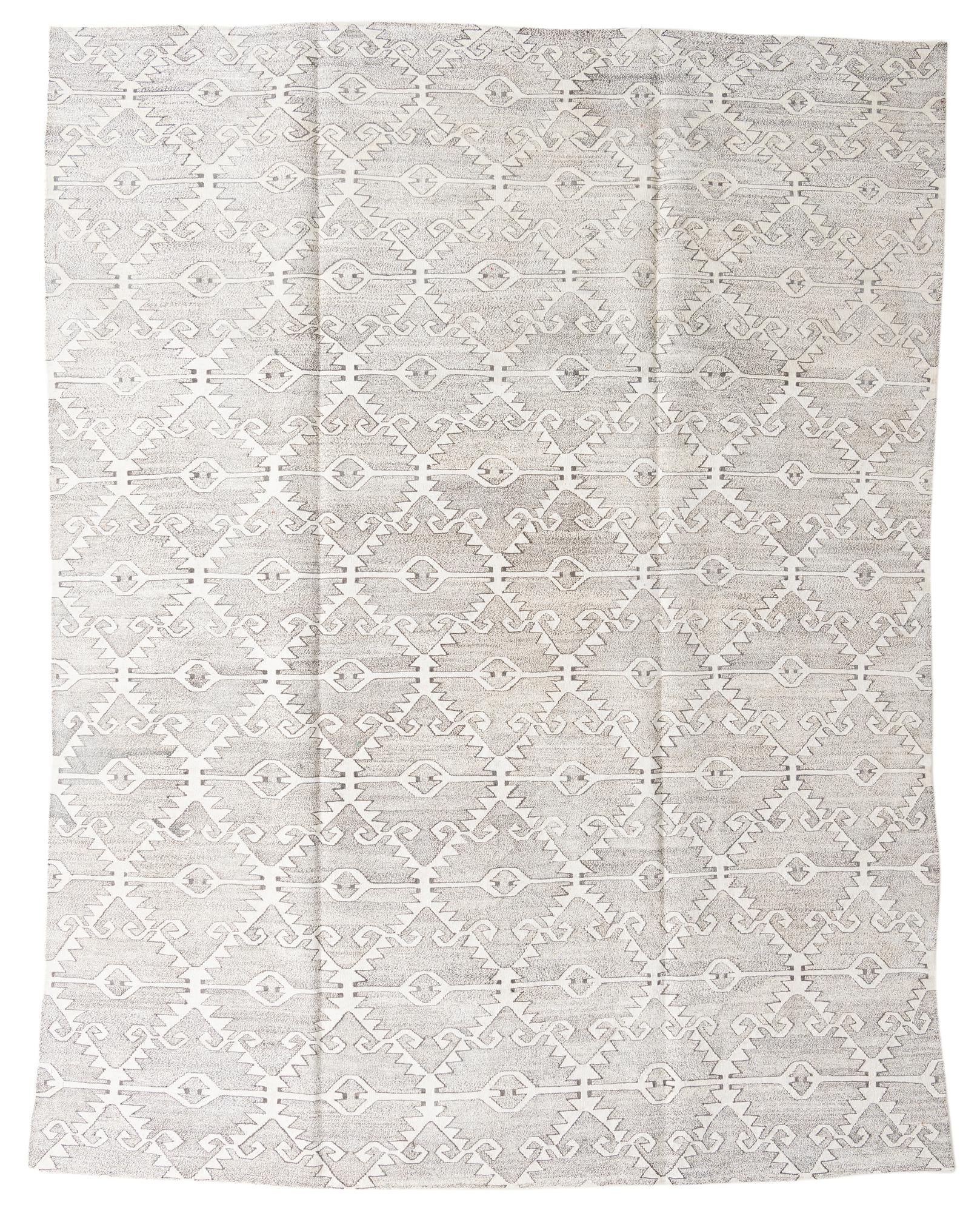 10' x 12' 8 Hand Woven Kilim Modern Wool Rug