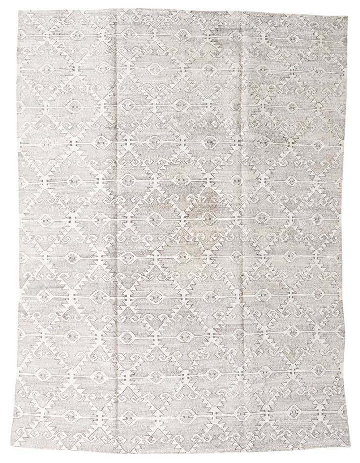 Detail image of 10' x 12' 8 Hand Woven Kilim Modern Wool Rug