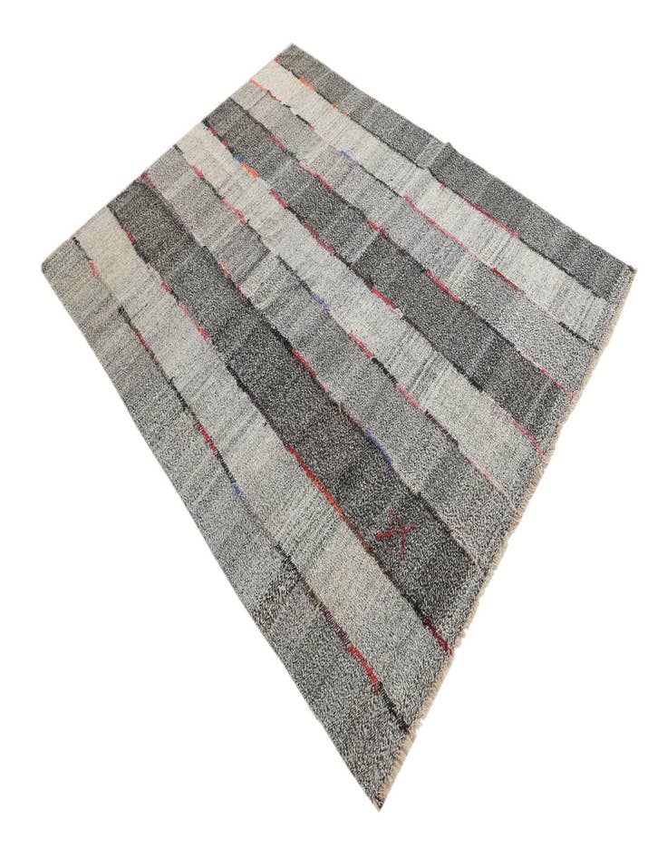 Detail image of 5' 6 x 7' 3  Hand Woven Kilim Modern Wool Rug