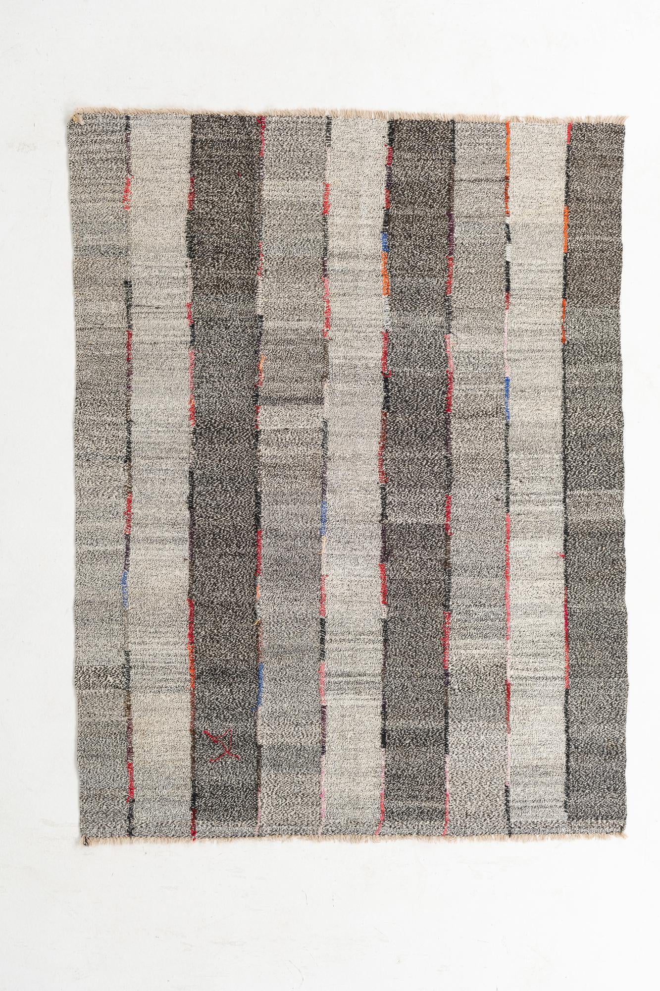 5' 6 x 7' 3 Hand Woven Kilim Modern Wool Rug