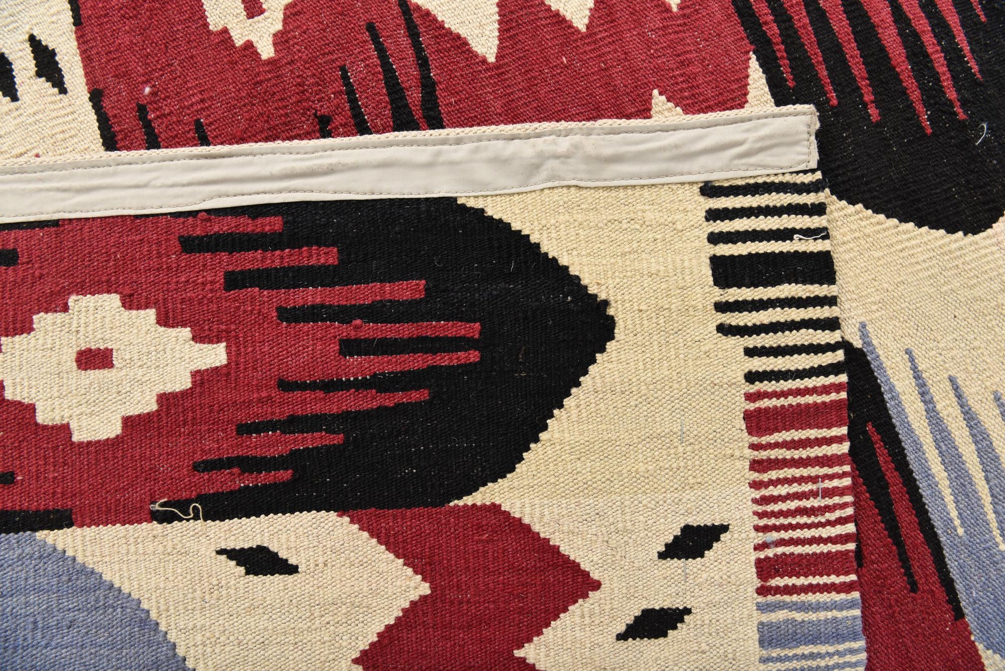 6' 1 x 7' 8 Hand Woven Kilim Modern Wool Rug
