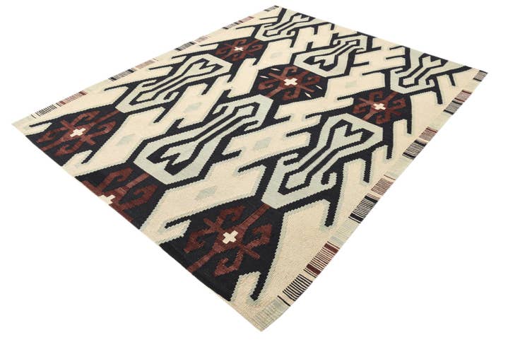 Detail image of 5' 1 x 6' 4 Hand Woven Kilim Modern Wool Rug